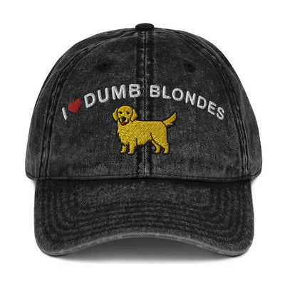I heart Dumb Blondes Vintage Cotton Twill Cap - Orbital Clothing