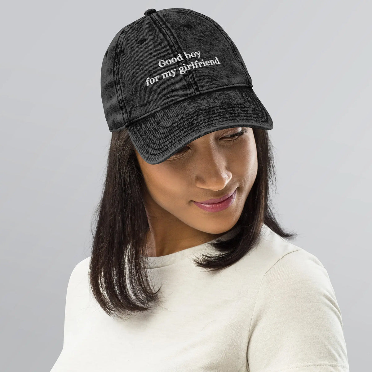 Good boy for my girlfriend Vintage Cotton Twill Cap Orbital Clothing