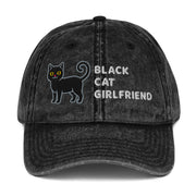 Black Cat Girlfriend Vintage Cotton Twill Cap