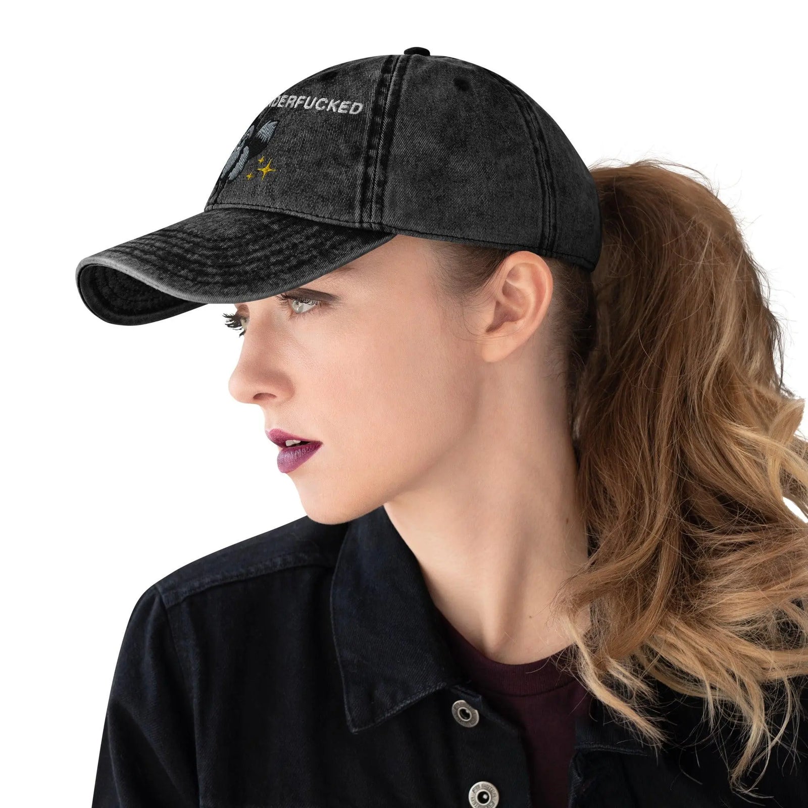 Overworked Underfucked Vintage Cotton Twill Cap - Orbital Clothing