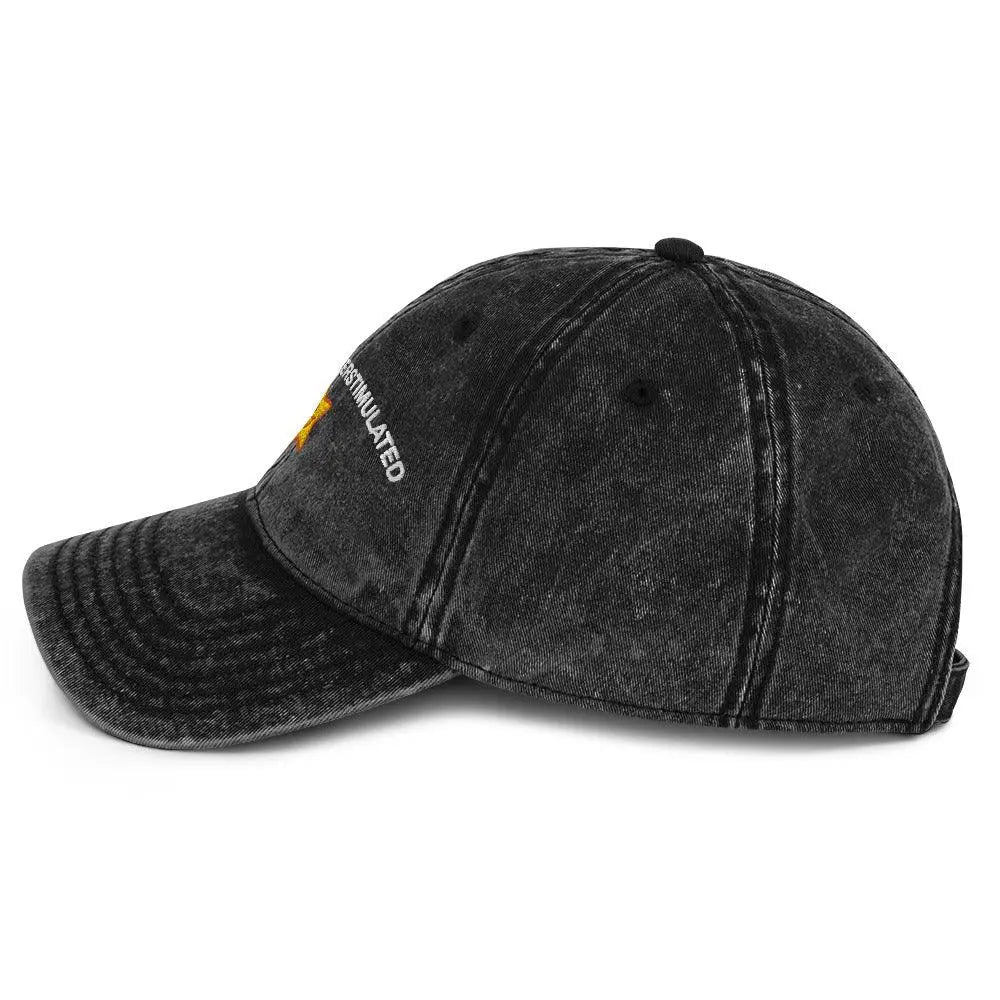 Hold On I'm Overstimulated Vintage Cotton Twill Cap - Orbital Clothing