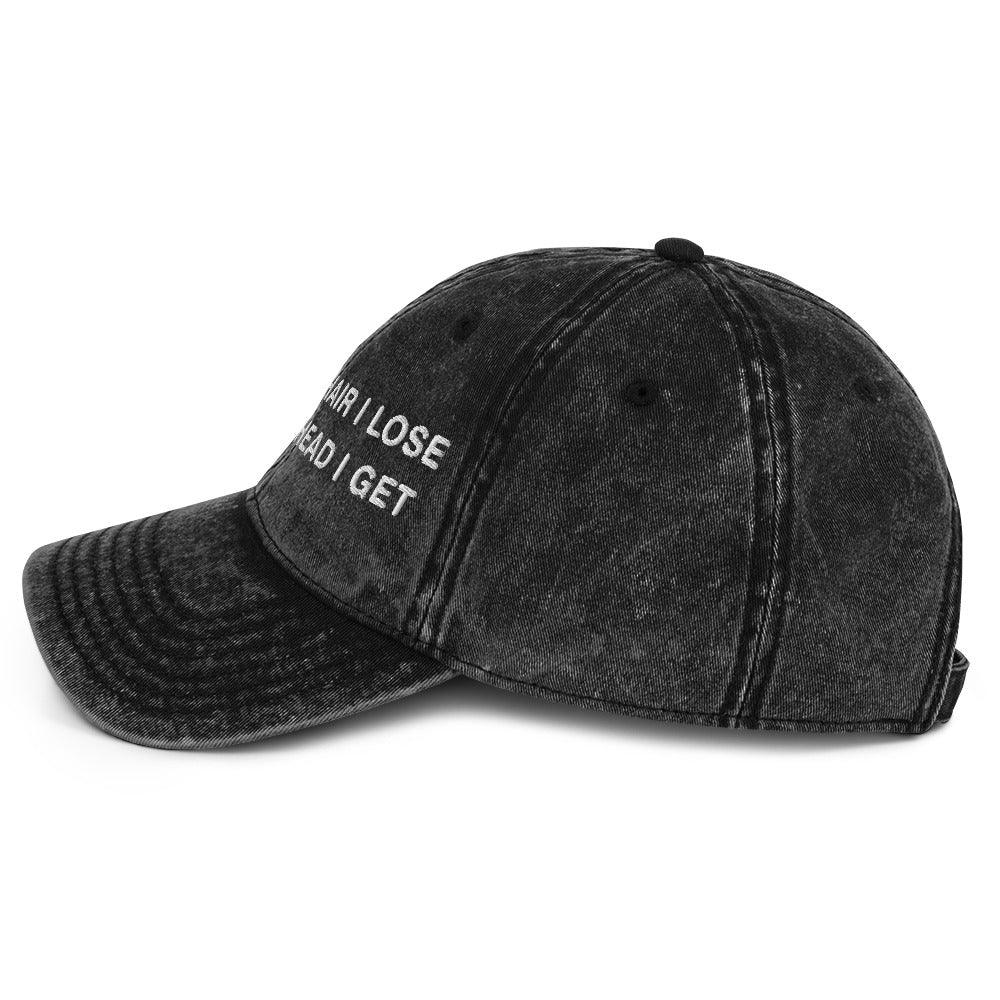 The More Hair I Lose The More Head I Get Vintage Cotton Twill Cap - Orbital Clothing