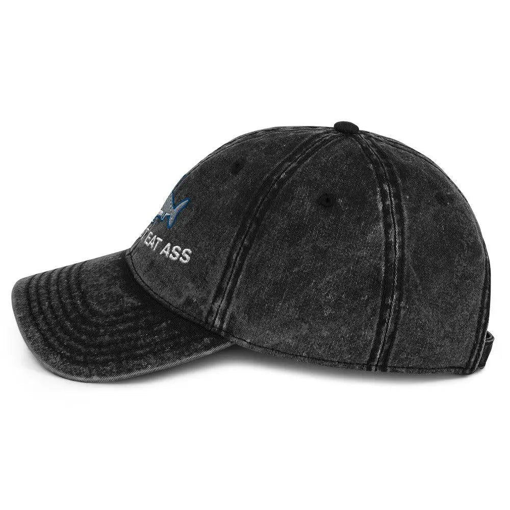 Swim Fast Eat Ass Vintage Cotton Twill Cap - Orbital Clothing