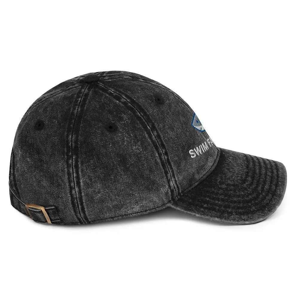 Swim Fast Eat Ass Vintage Cotton Twill Cap - Orbital Clothing