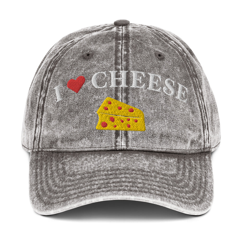 I heart Cheese Vintage Cotton Twill Cap