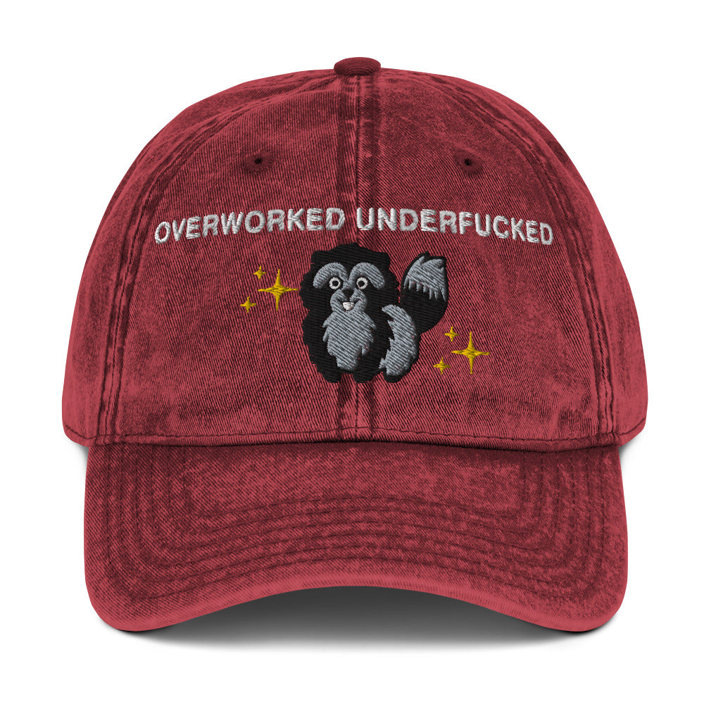 Overworked Underfucked Vintage Cotton Twill Cap