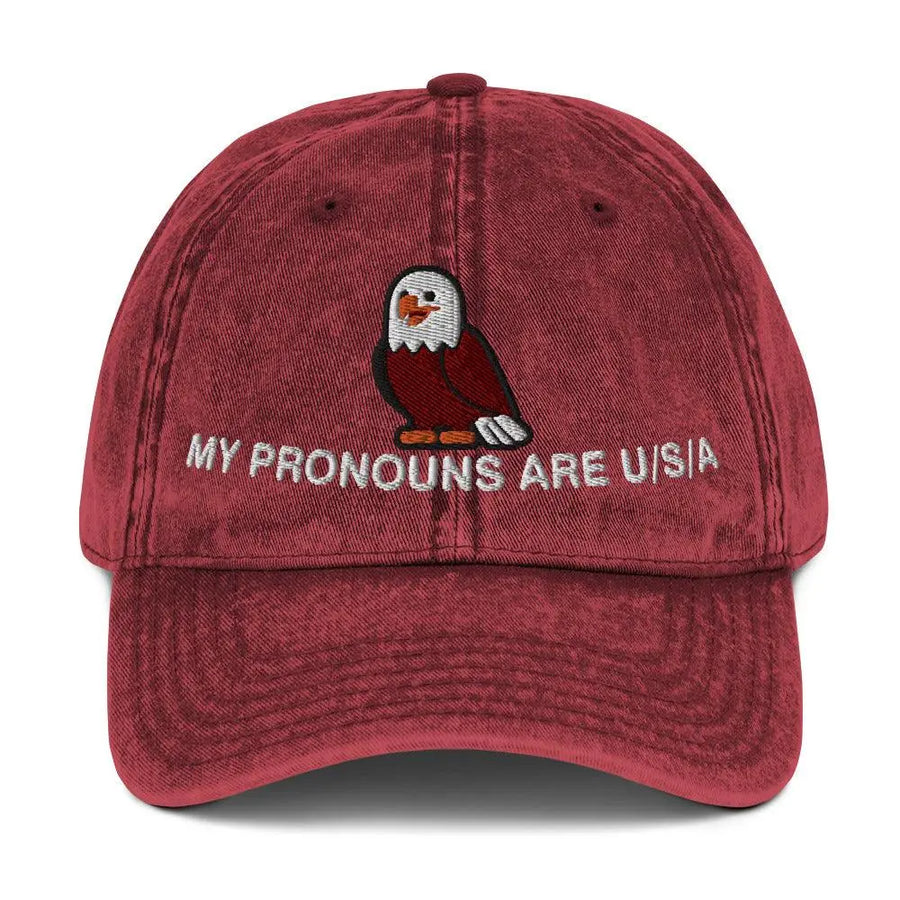 My Pronouns are USA Vintage Cotton Twill Cap - Orbital Clothing