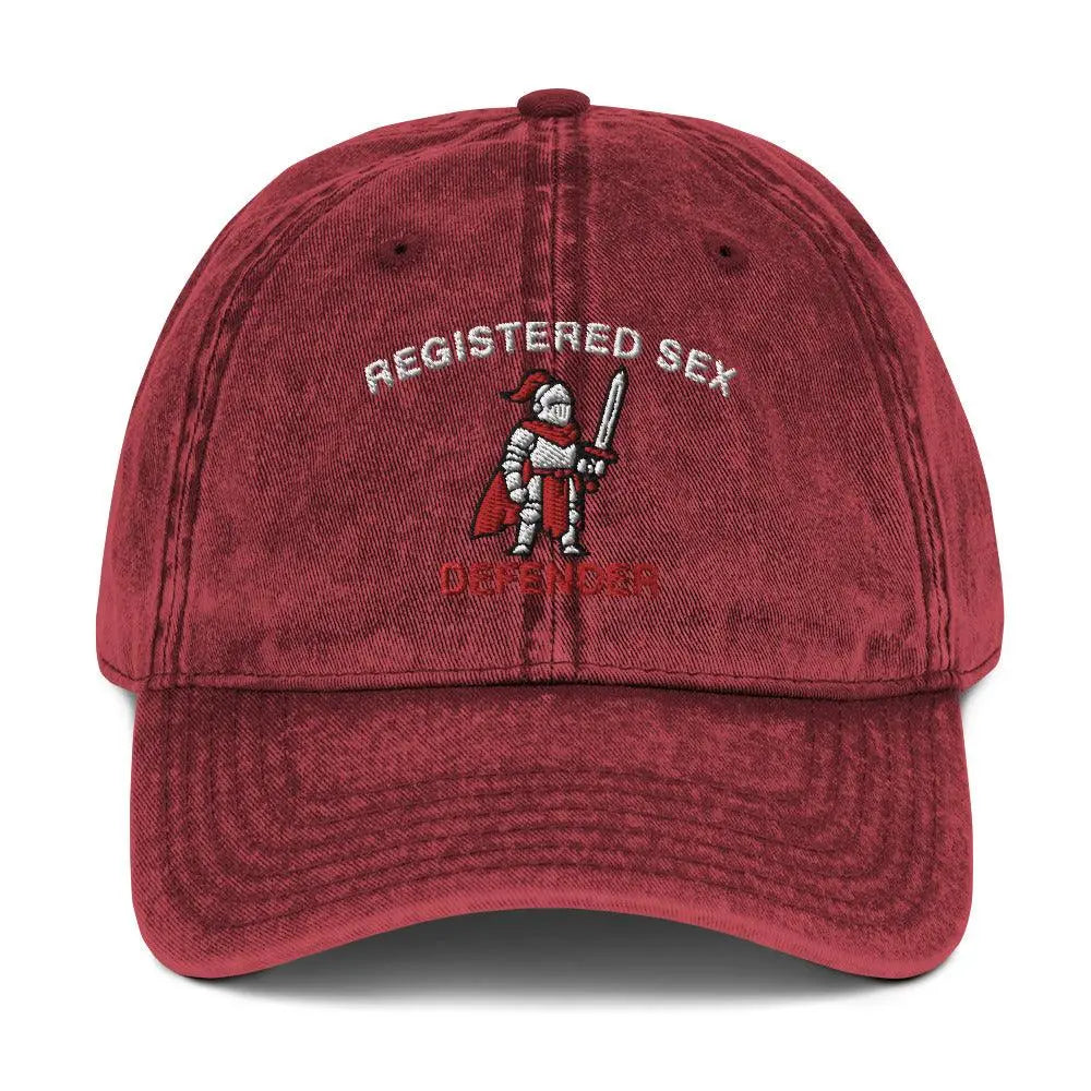 Registered Sex Defender Vintage Cotton Twill Cap - Orbital Clothing