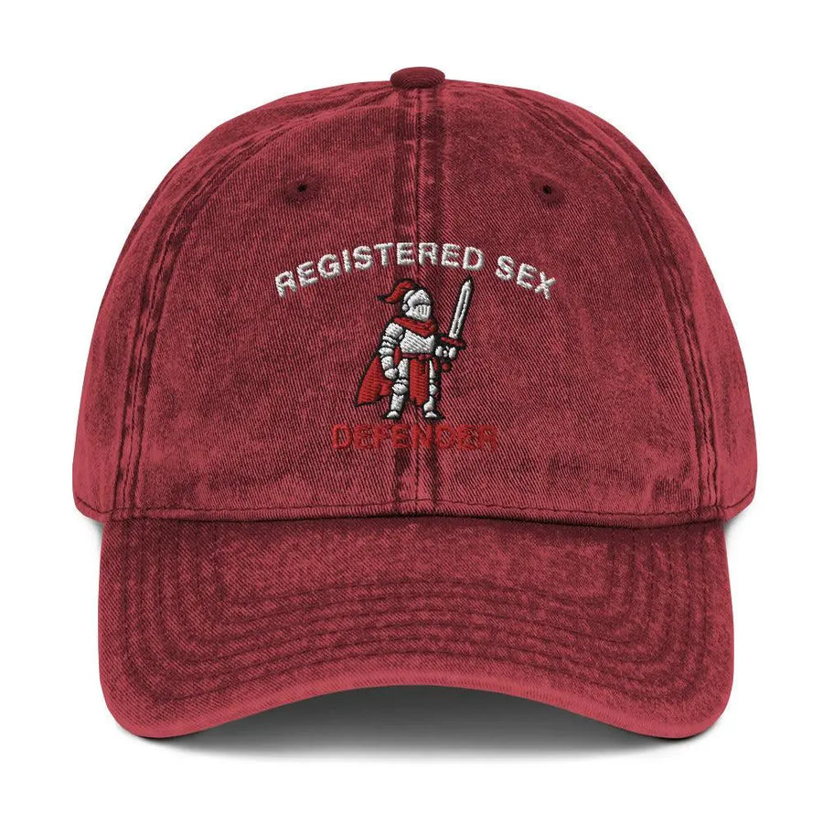 Registered Sex Defender Vintage Cotton Twill Cap - Orbital Clothing