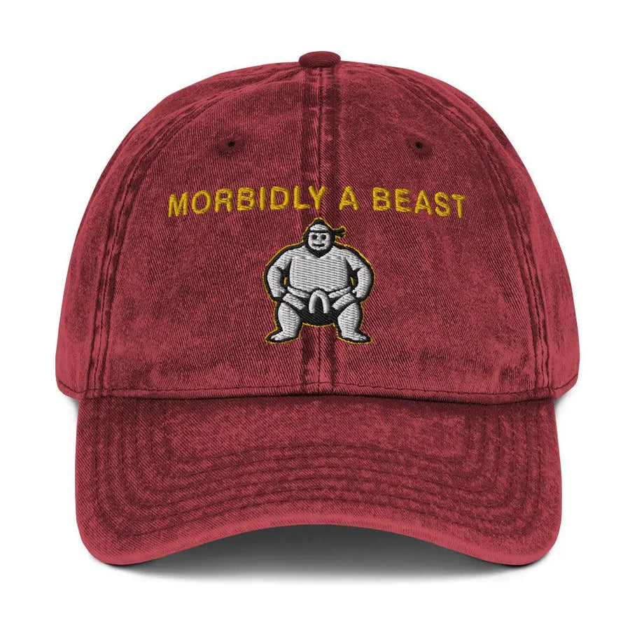Morbidly a Beast Vintage Cotton Twill Cap - Orbital Clothing