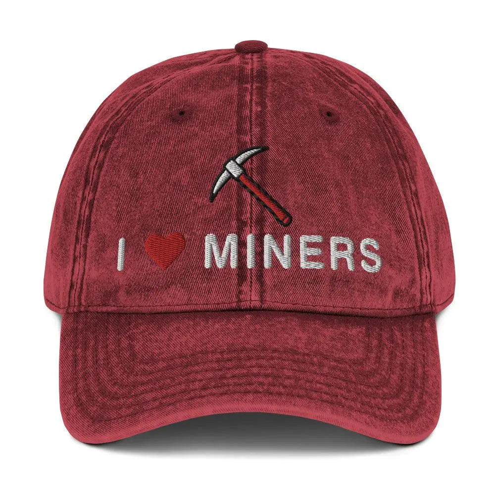 I heart Miners Vintage Cotton Twill Cap - Orbital Clothing