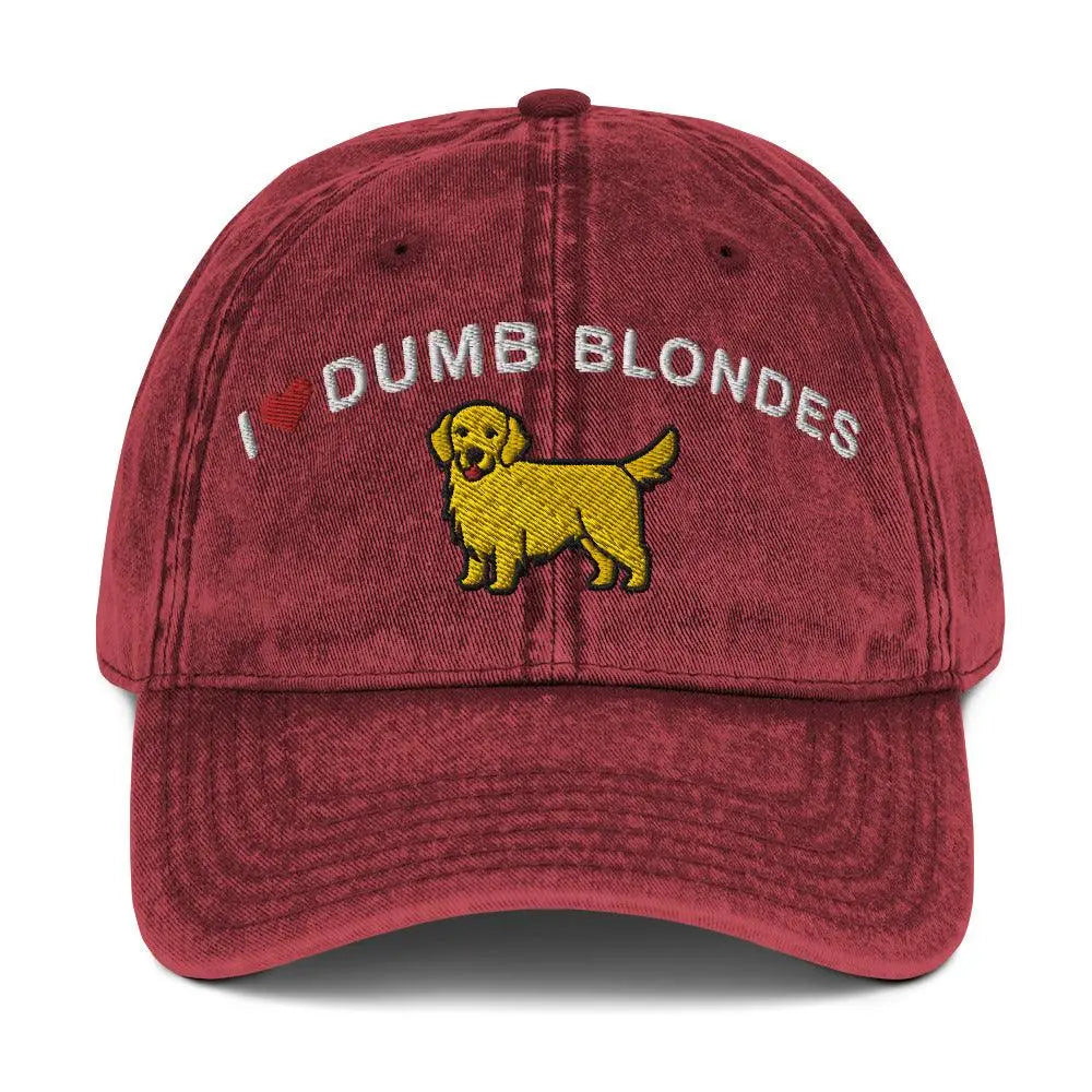 I heart Dumb Blondes Vintage Cotton Twill Cap - Orbital Clothing
