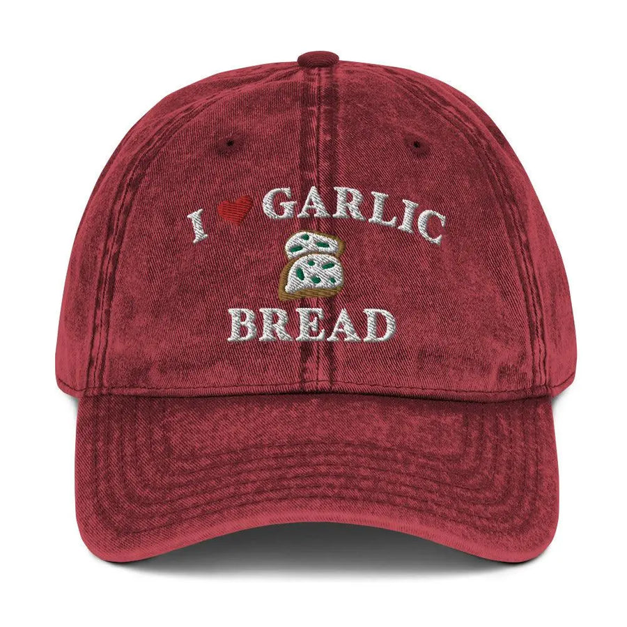 I Heart Garlic Bread Vintage Cotton Twill Cap - Orbital Clothing