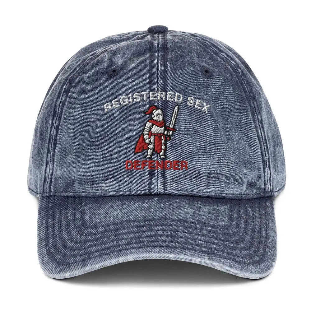 Registered Sex Defender Vintage Cotton Twill Cap - Orbital Clothing