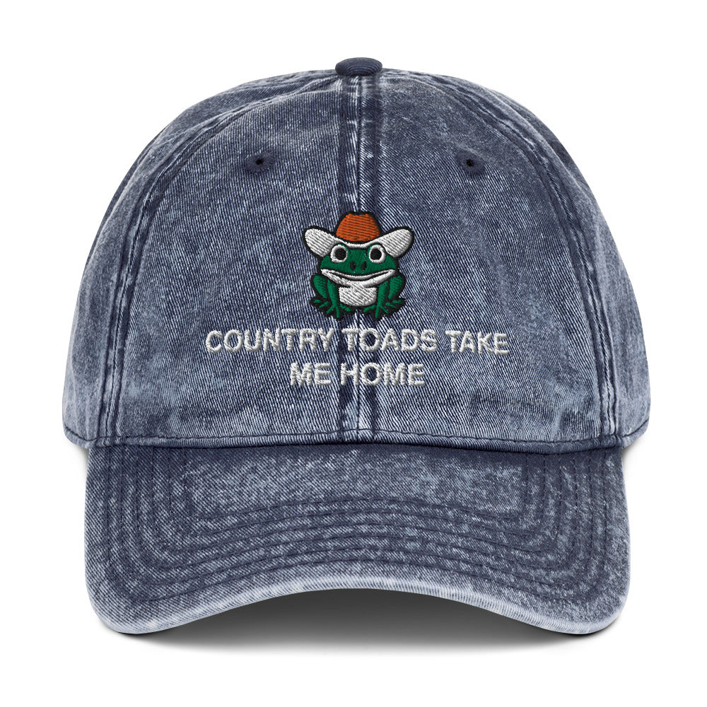 Country Toads Take Me Home Vintage Cotton Twill Cap