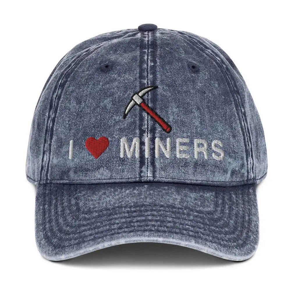 I heart Miners Vintage Cotton Twill Cap - Orbital Clothing