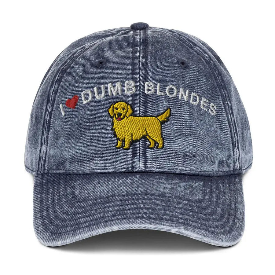 I heart Dumb Blondes Vintage Cotton Twill Cap - Orbital Clothing