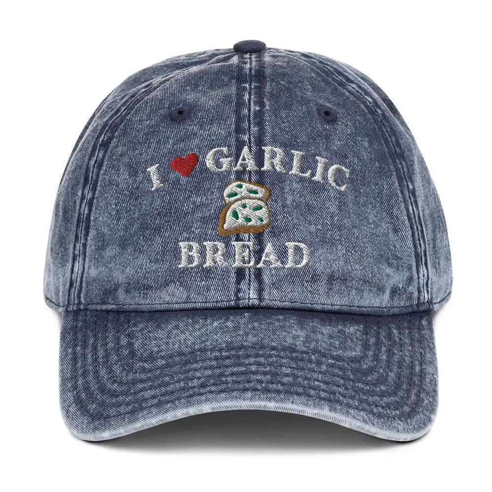 I Heart Garlic Bread Vintage Cotton Twill Cap - Orbital Clothing