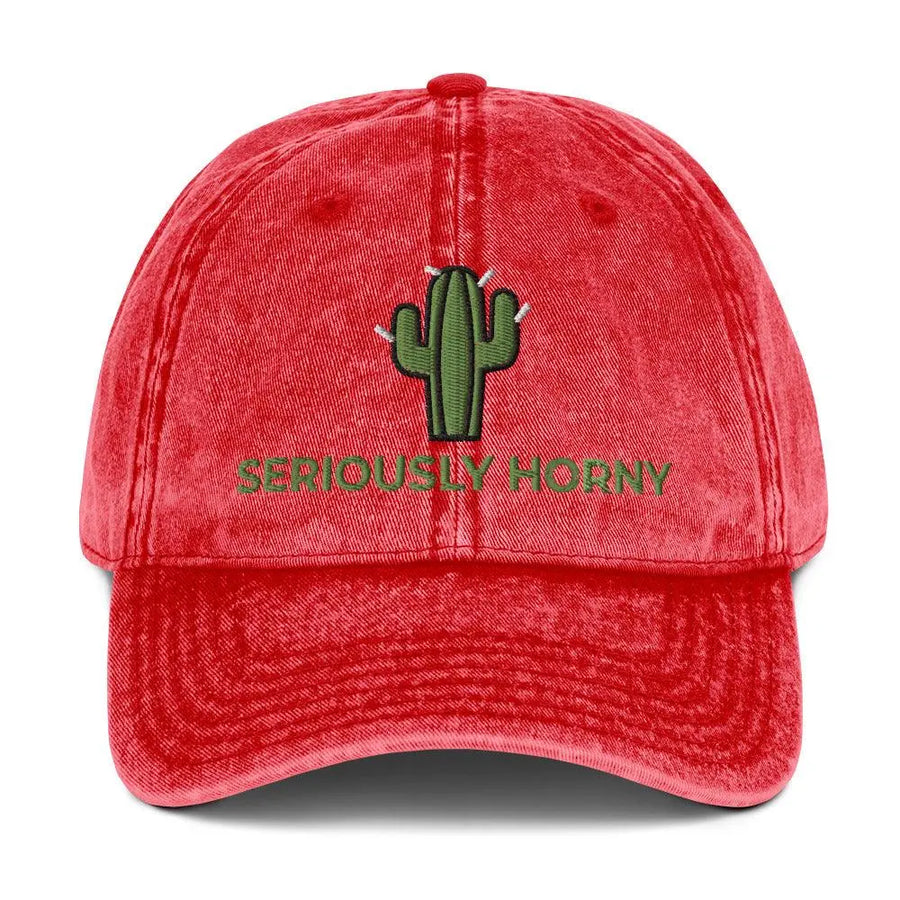 Seriously Horny Vintage Cotton Twill Cap - Orbital Clothing