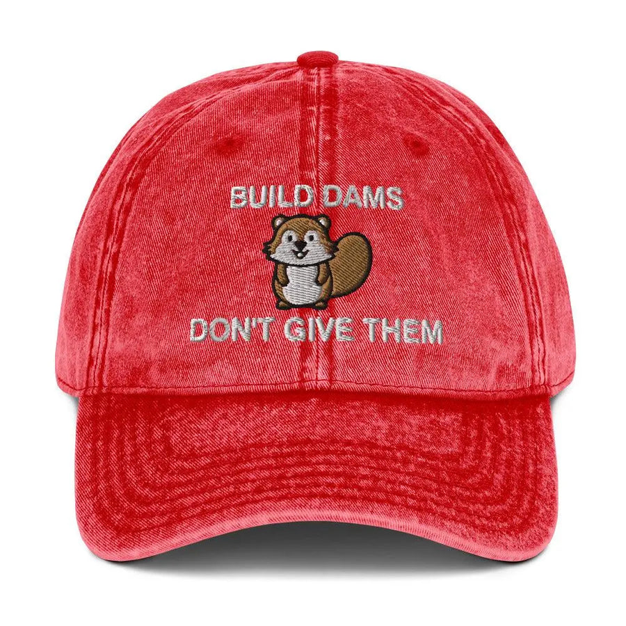 Build Dams Don't Give Them Vintage Cotton Twill Cap - Orbital Clothing