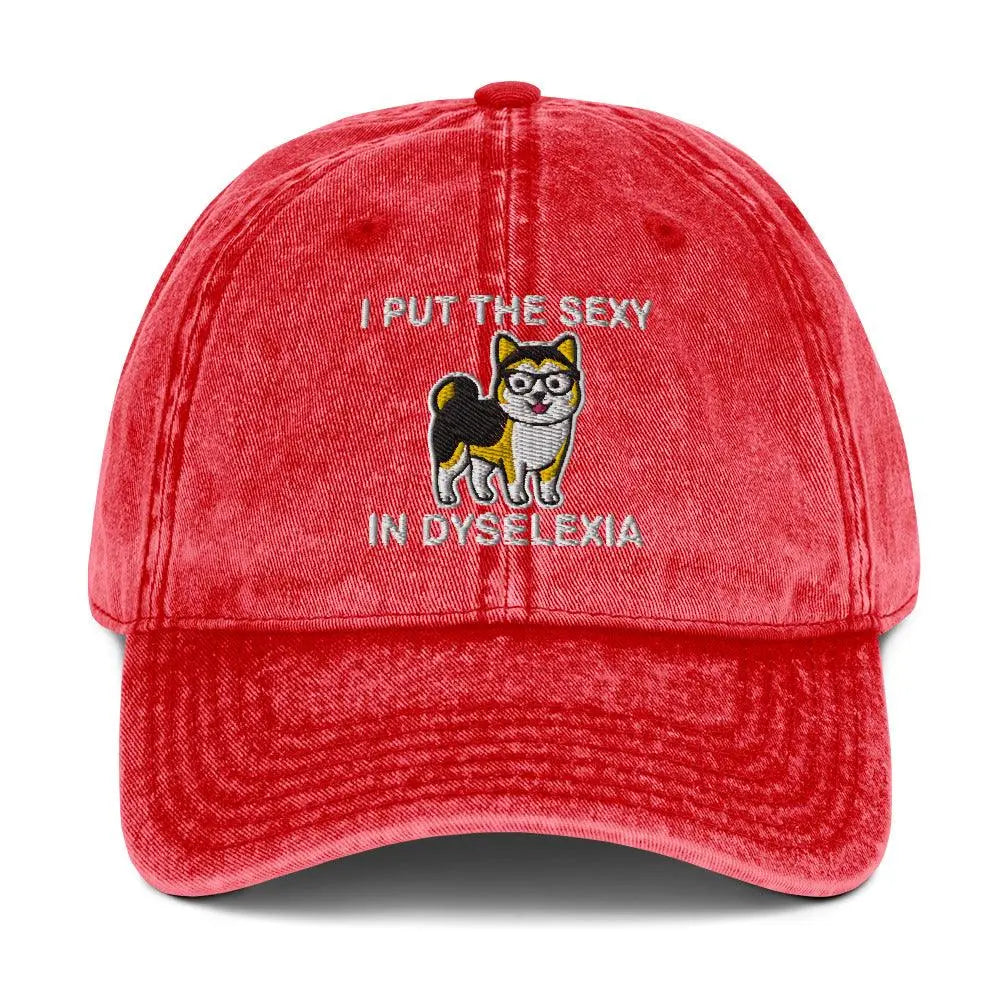 I Put the Sexy in Dyselexia Vintage Cotton Twill Cap - Orbital Clothing