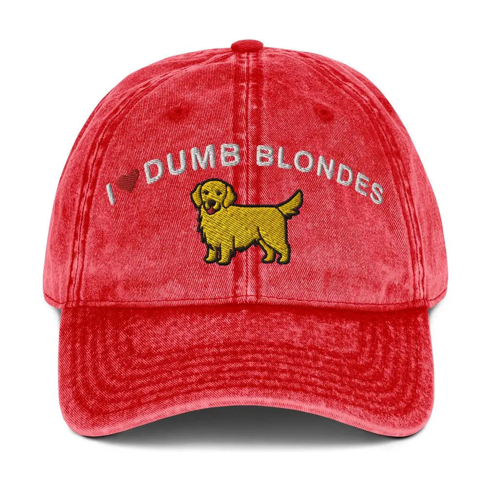 I heart Dumb Blondes Vintage Cotton Twill Cap - Orbital Clothing