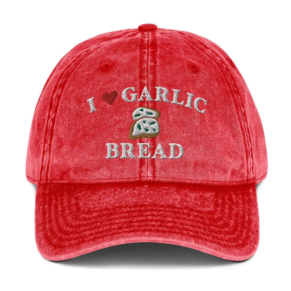 I Heart Garlic Bread Vintage Cotton Twill Cap - Orbital Clothing