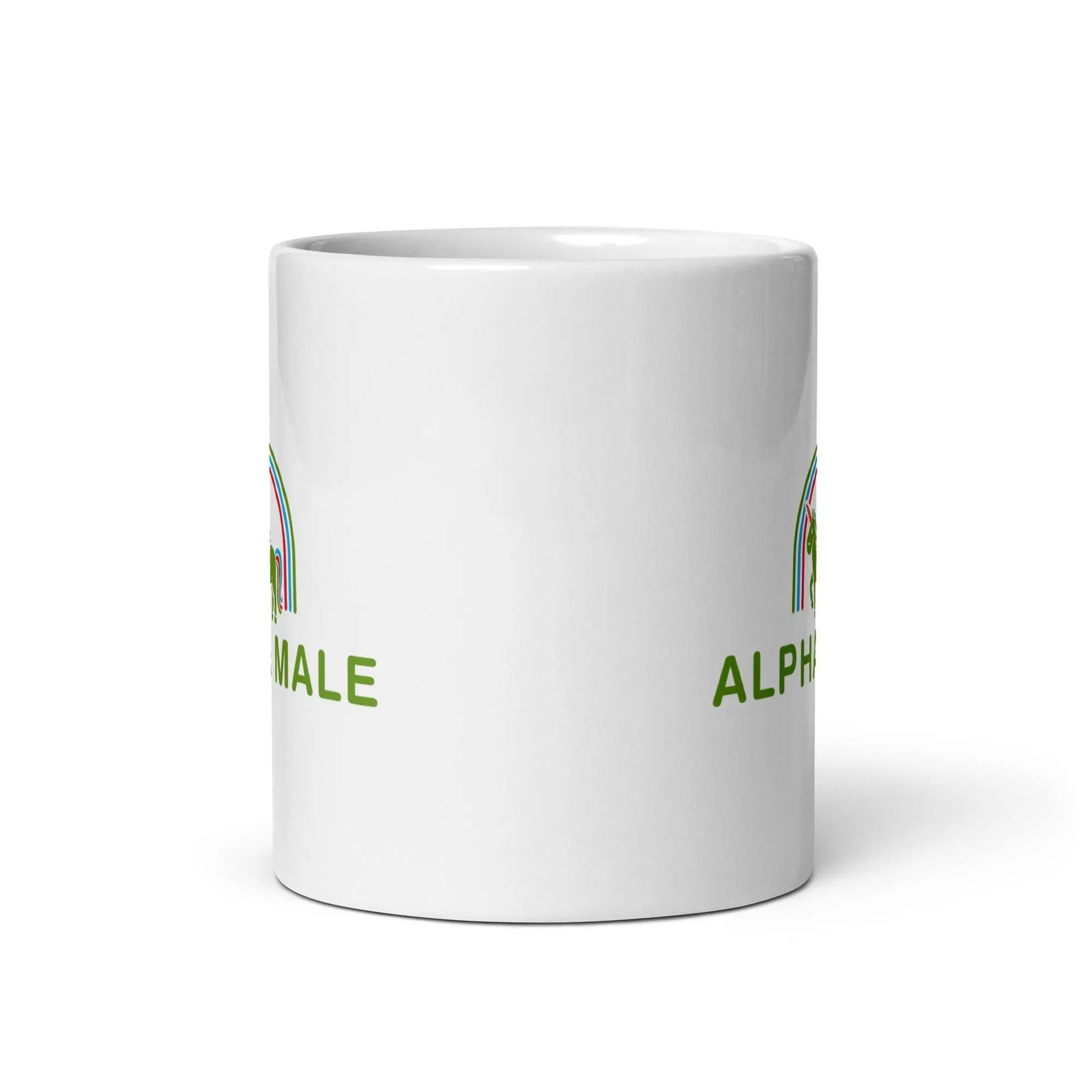 Alpha Male White glossy mug - Orbital Clothing