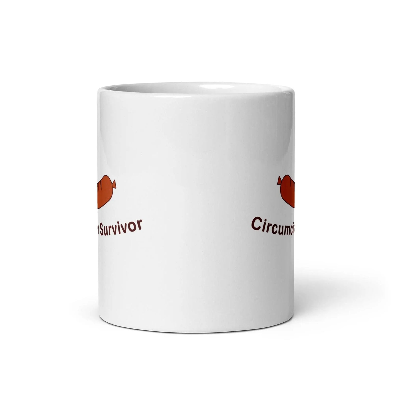 Circumcision Survivor White glossy mug - Orbital Clothing