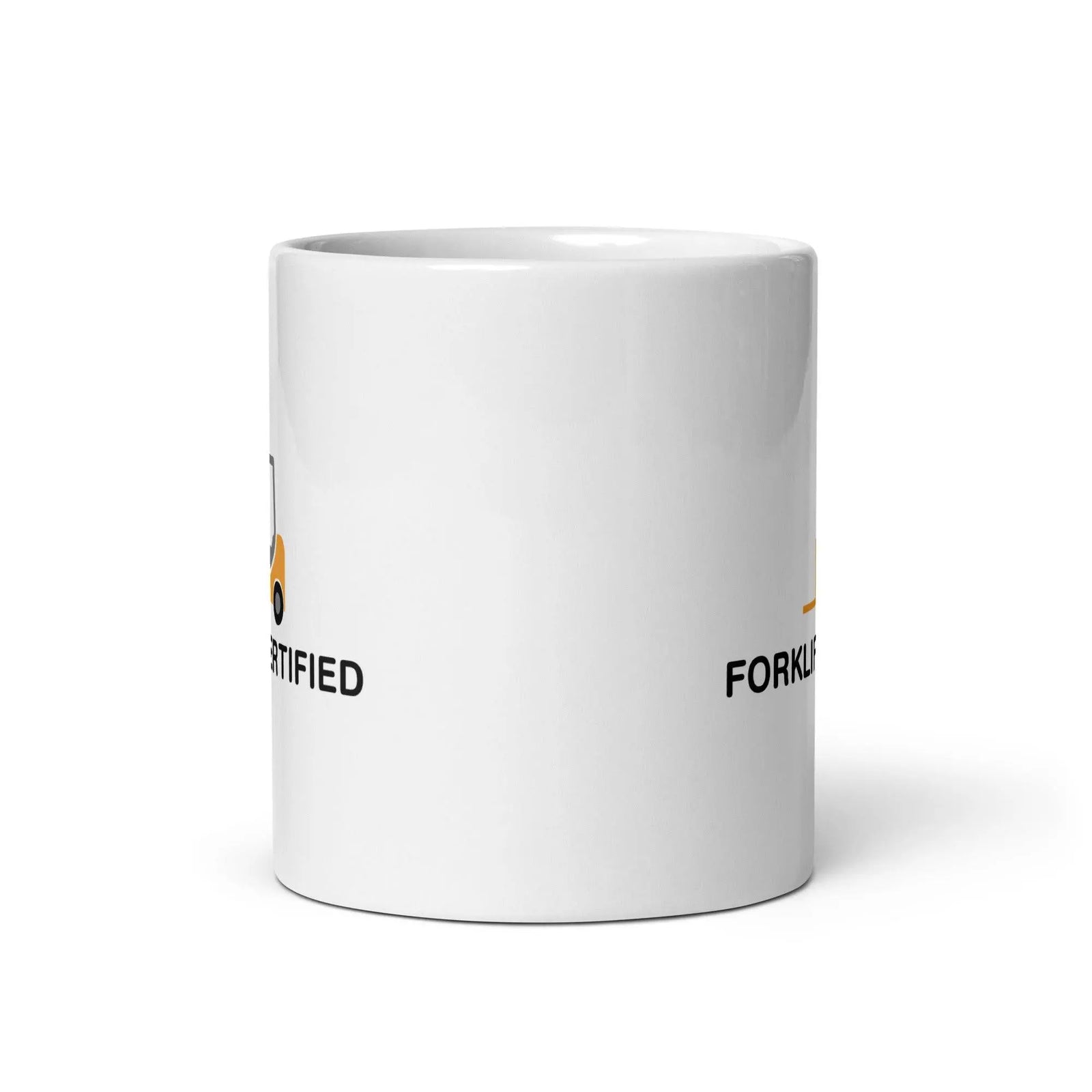Forklift Certified White glossy mug - Orbital Clothing