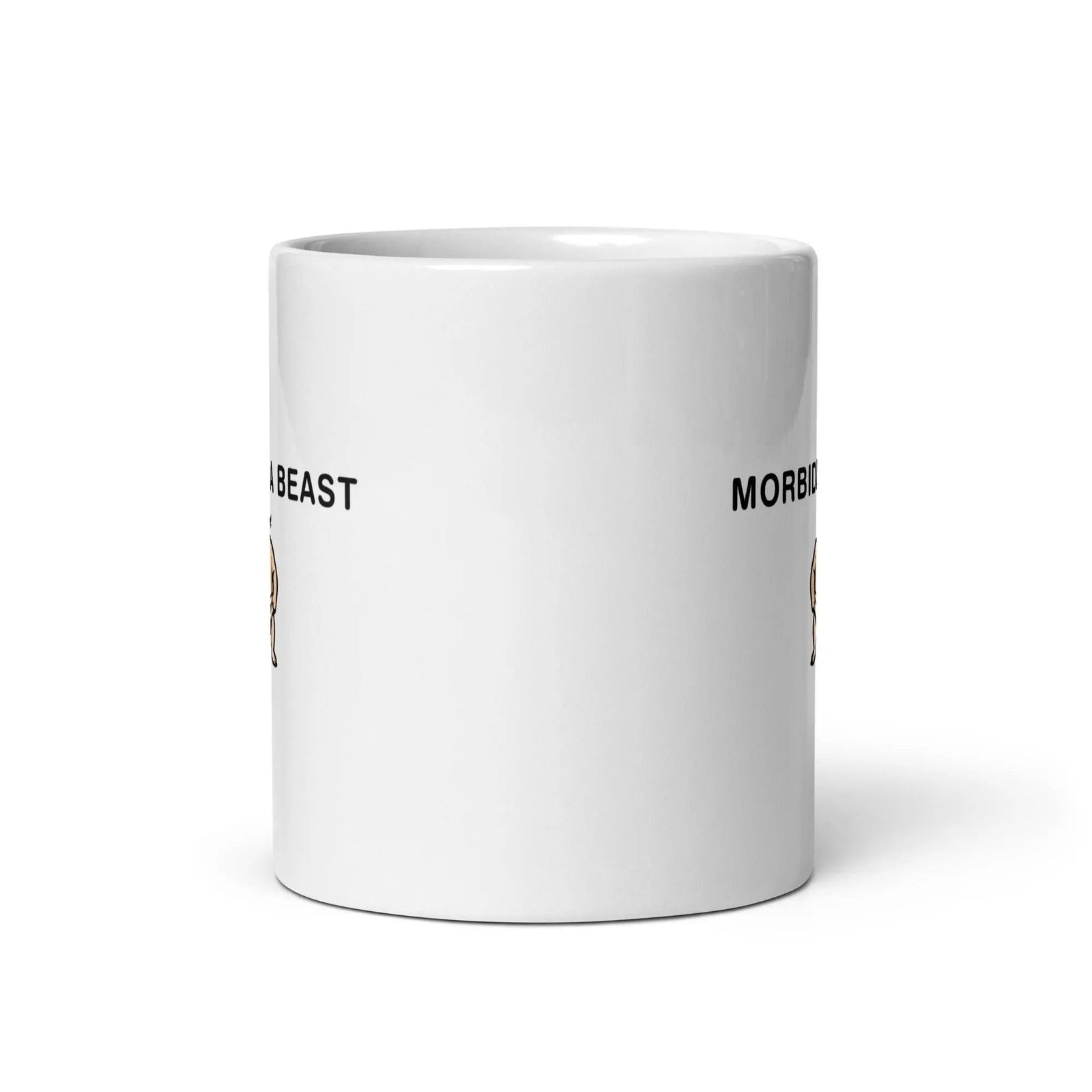 Morbidly a Beast White glossy mug - Orbital Clothing