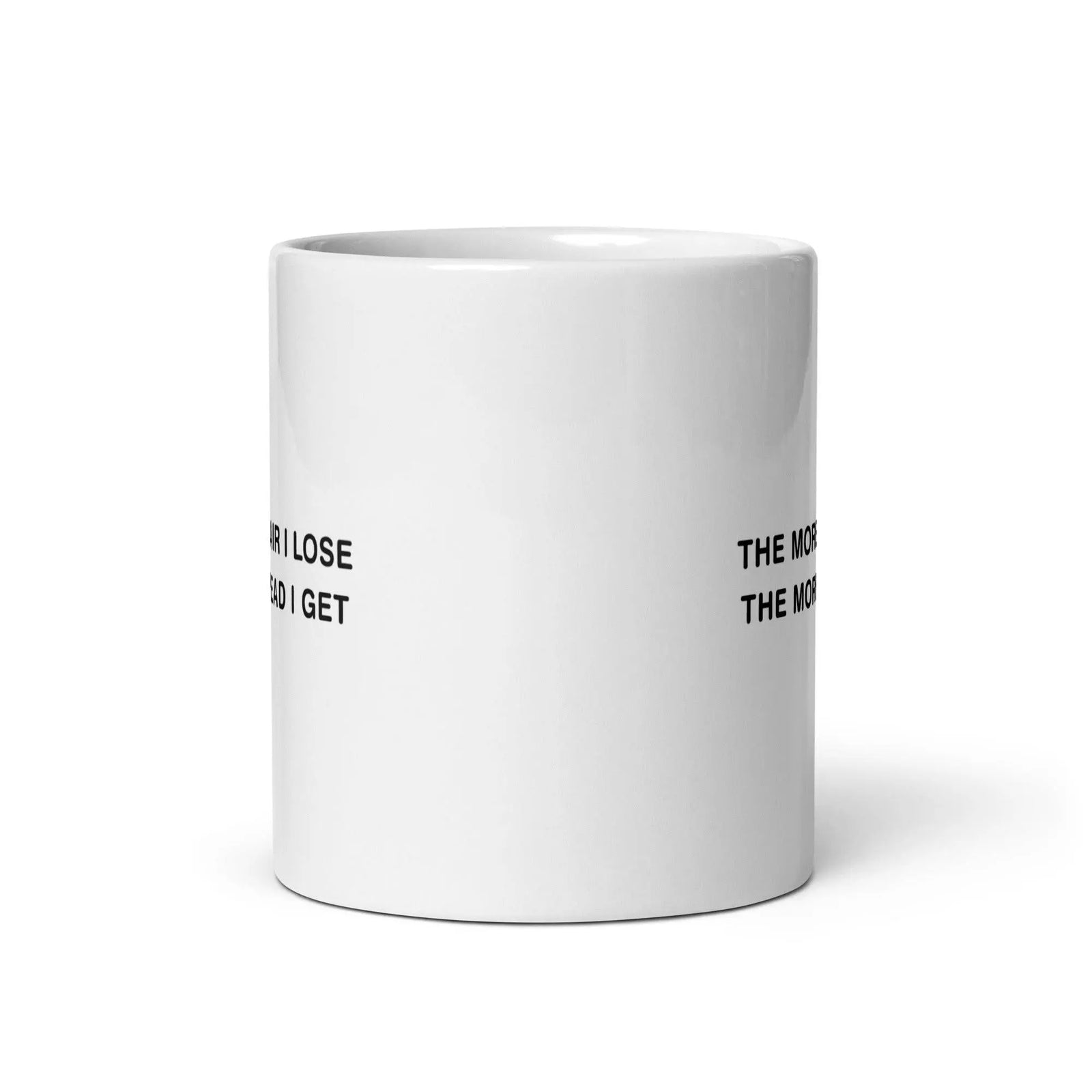 The More Hair I Lose The More Head I Get White glossy mug - Orbital Clothing