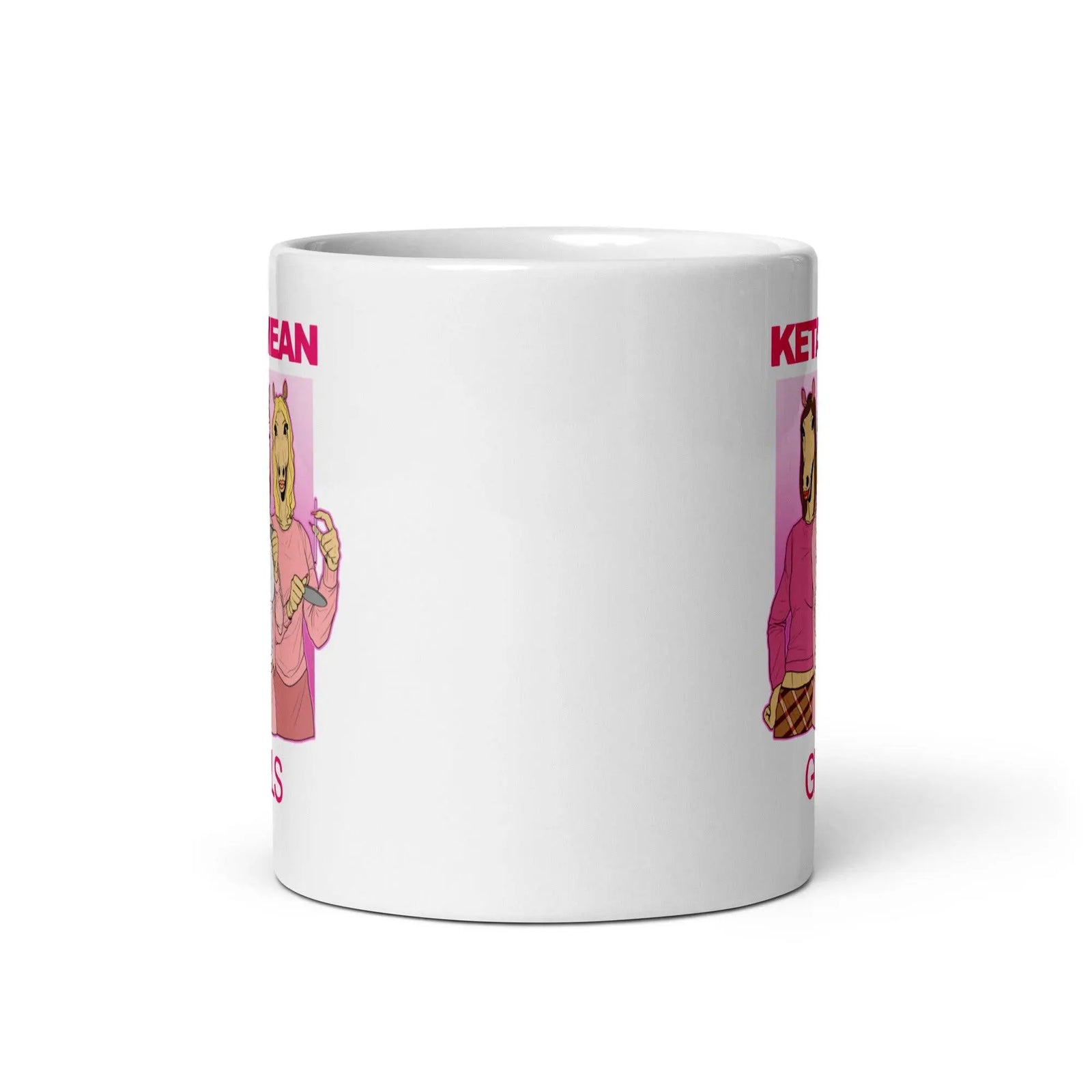 Ketamean Girls White glossy mug - Orbital Clothing