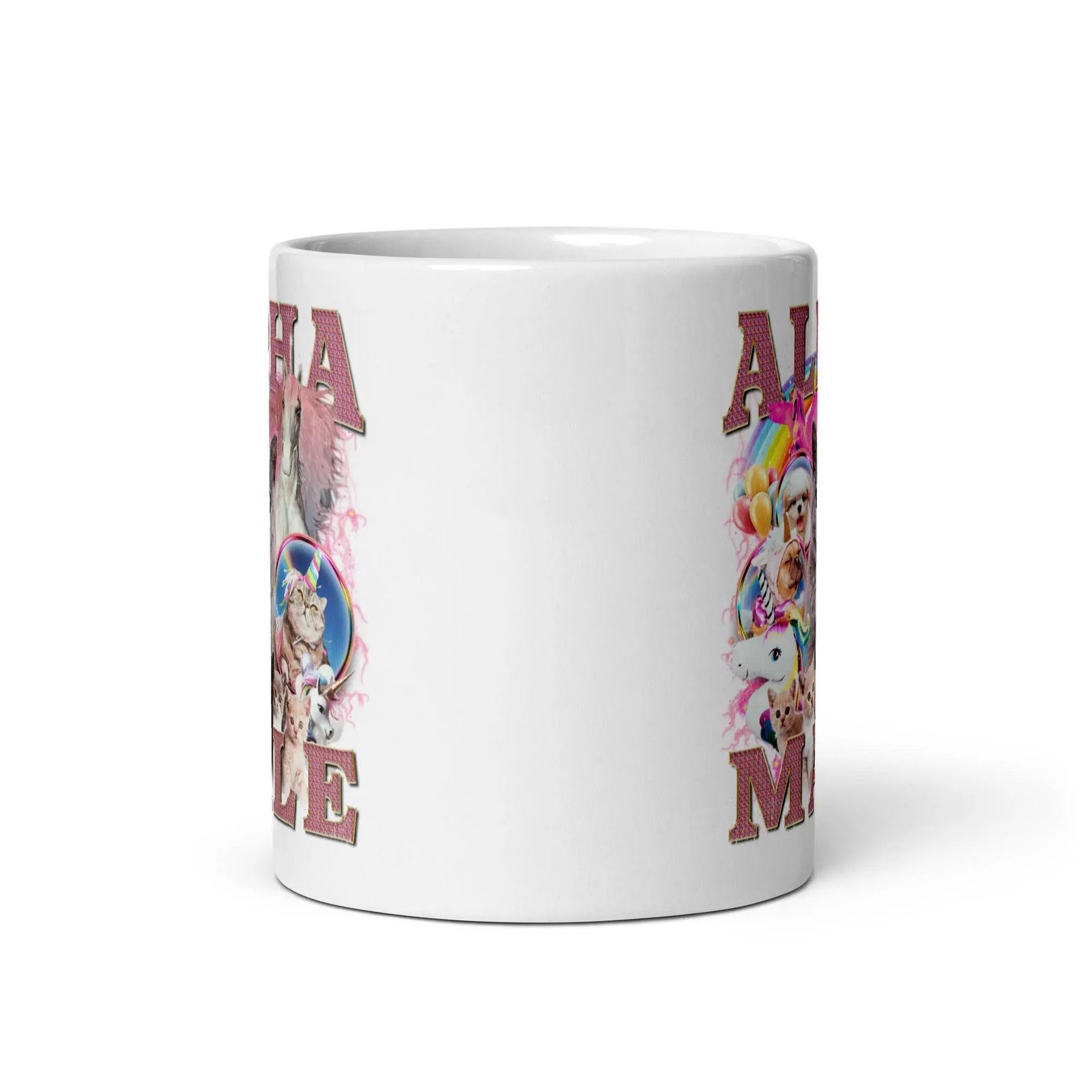 Alpha Male White glossy mug - Orbital Clothing