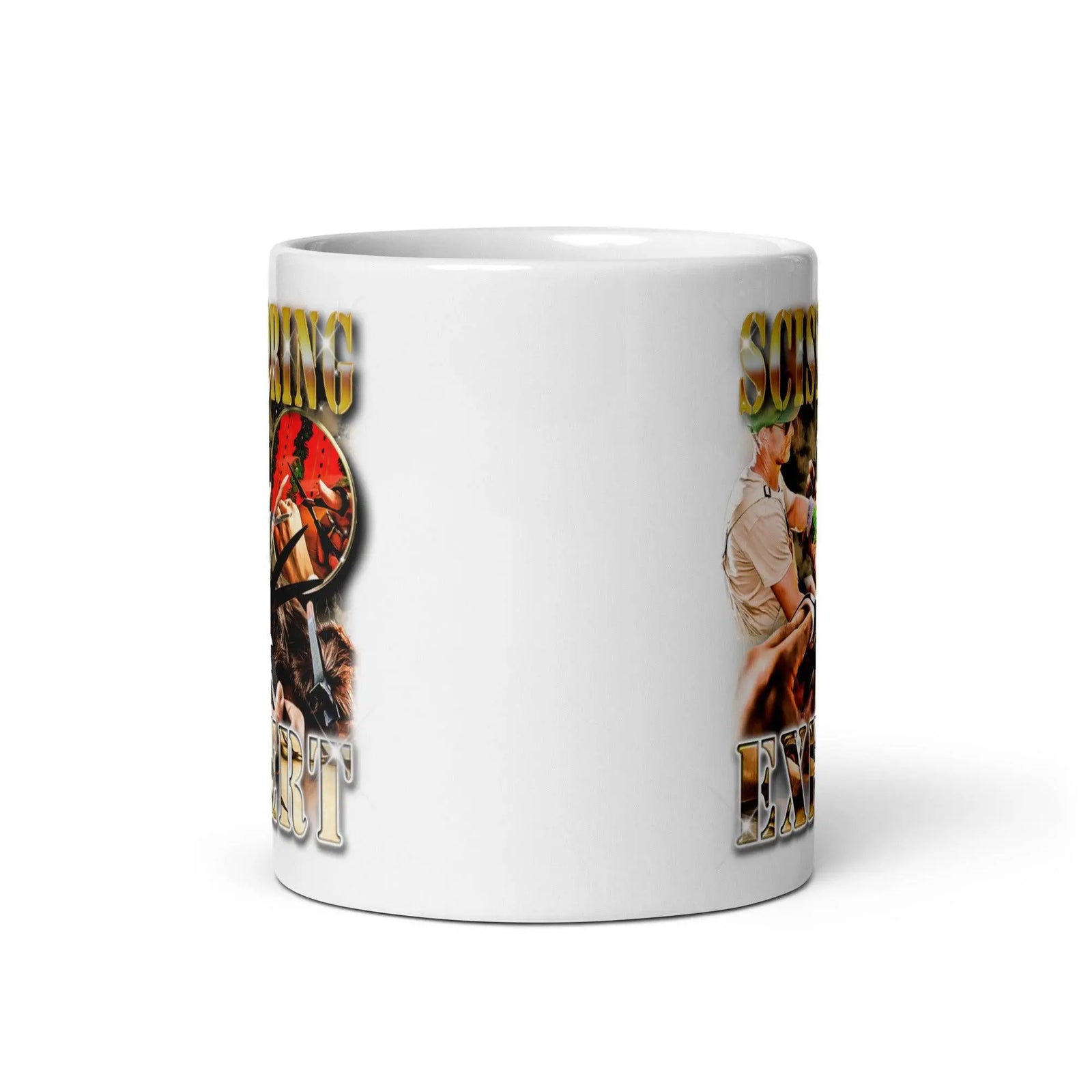 Scissoring Expert White glossy mug - Orbital Clothing