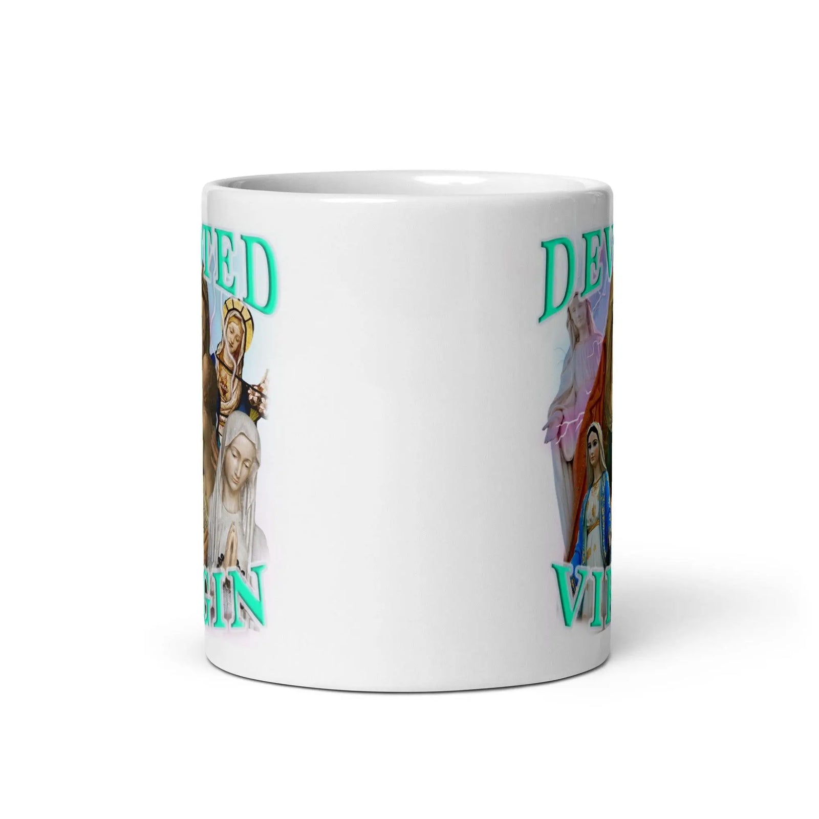Devoted Virgin White glossy mug - Orbital Clothing