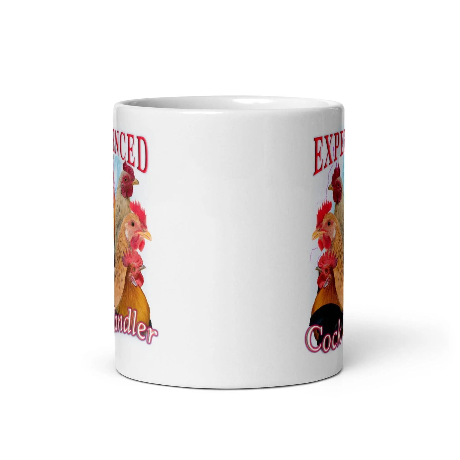 Experienced Cock Handler White glossy mug - Orbital Clothing