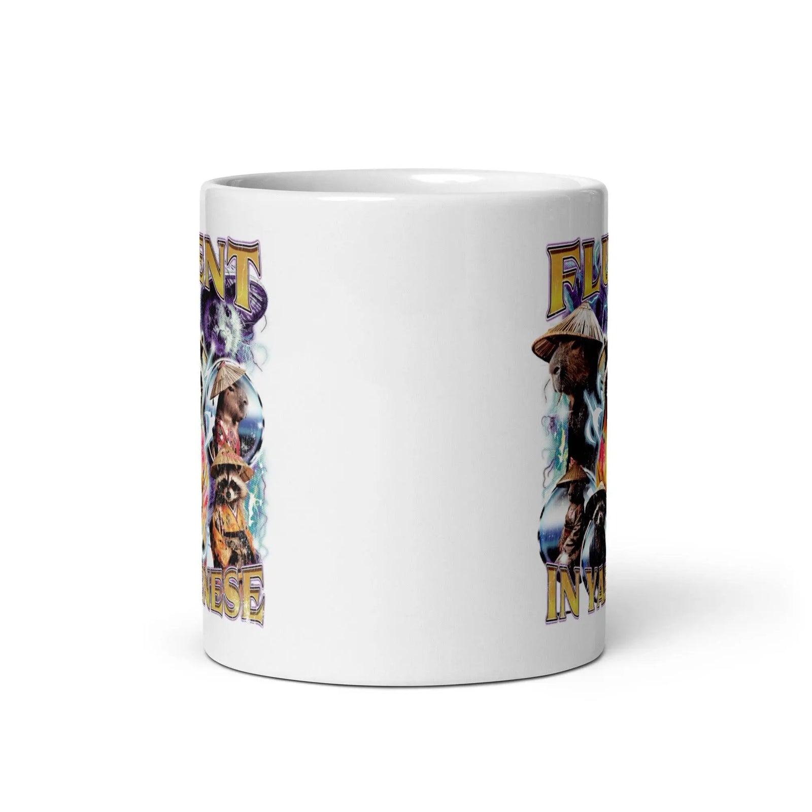 Fluent in Yapenese White glossy mug - Orbital Clothing