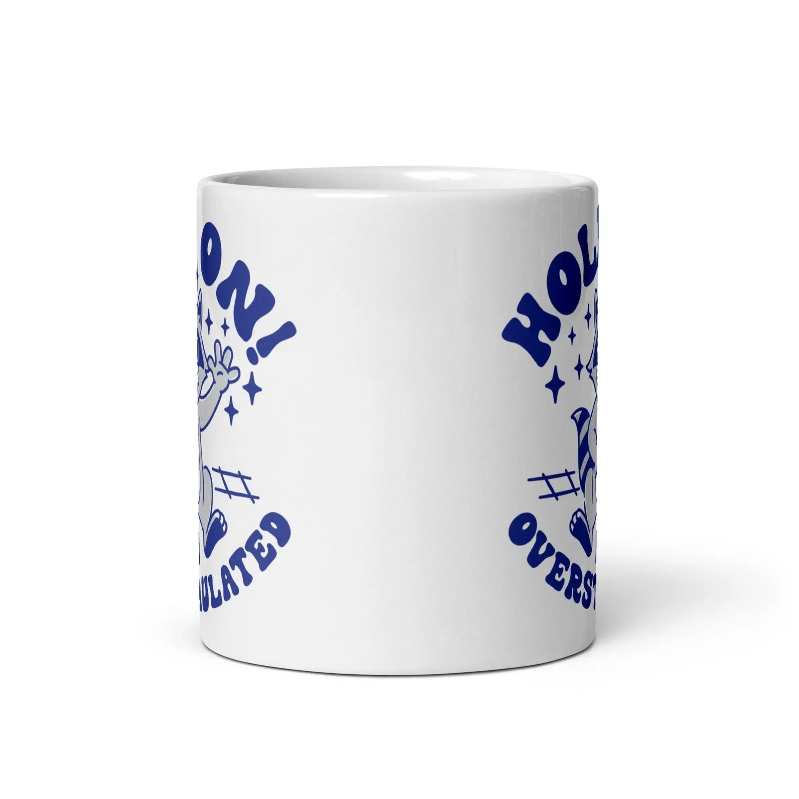 Hold on I'm Overstimulated White glossy mug - Orbital Clothing
