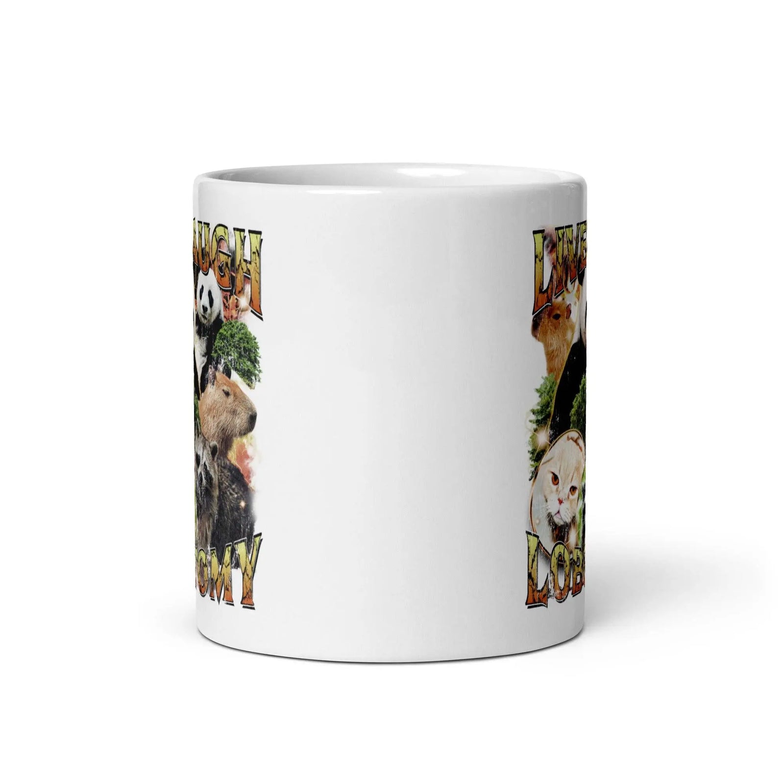 Live Laugh Lobotomy White glossy mug - Orbital Clothing