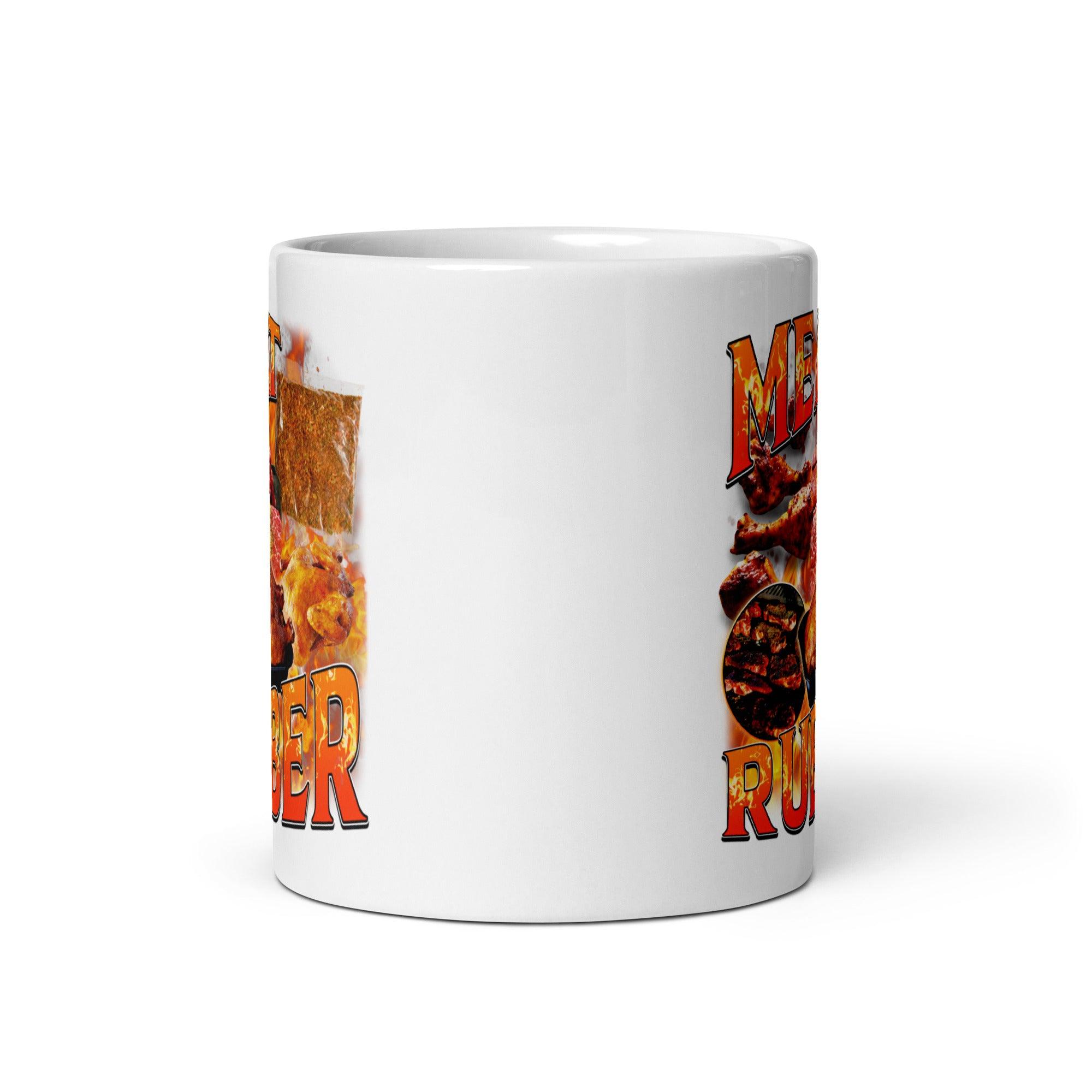 Meat Rubber White glossy mug - Orbital Clothing
