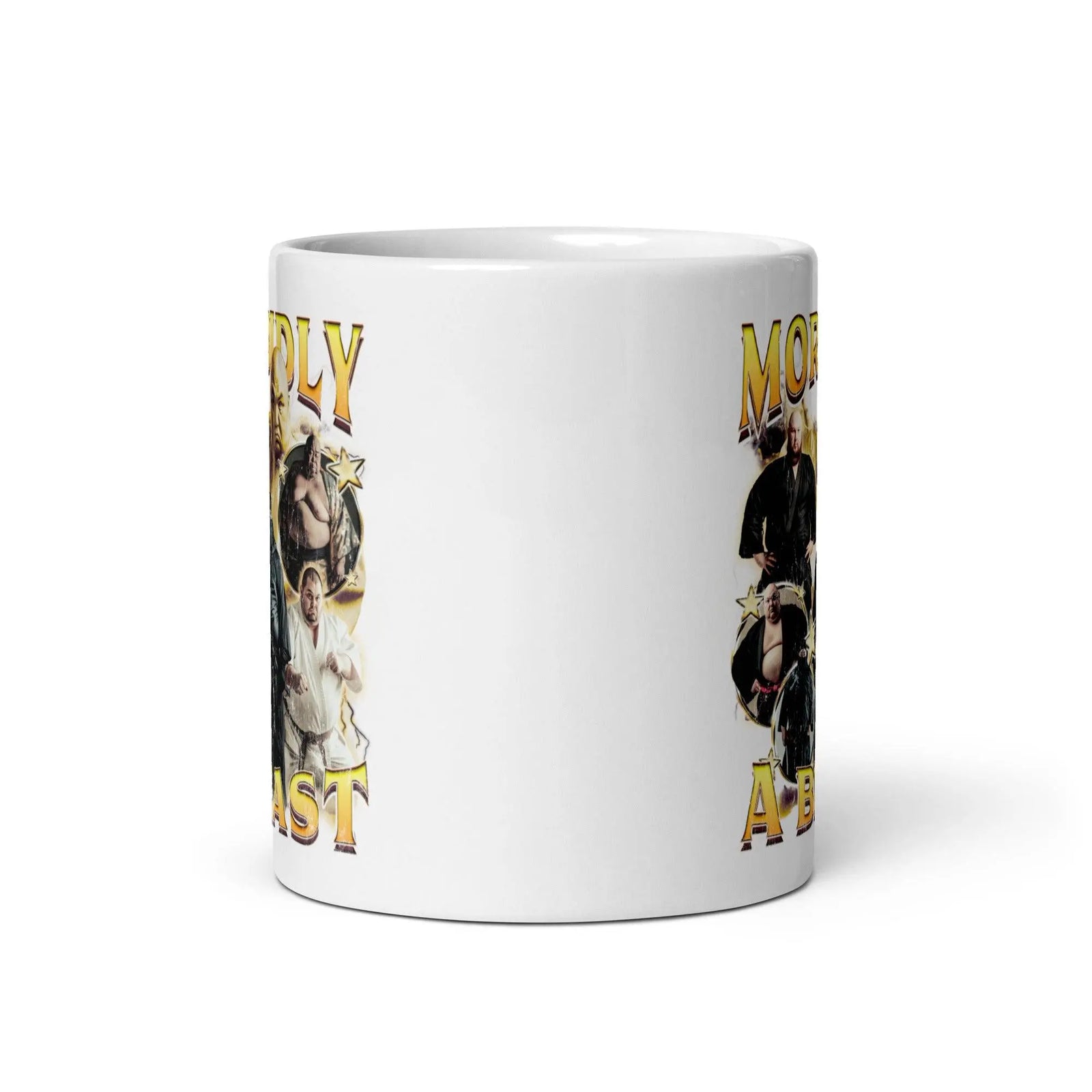 Morbidly a Beast White glossy mug - Orbital Clothing