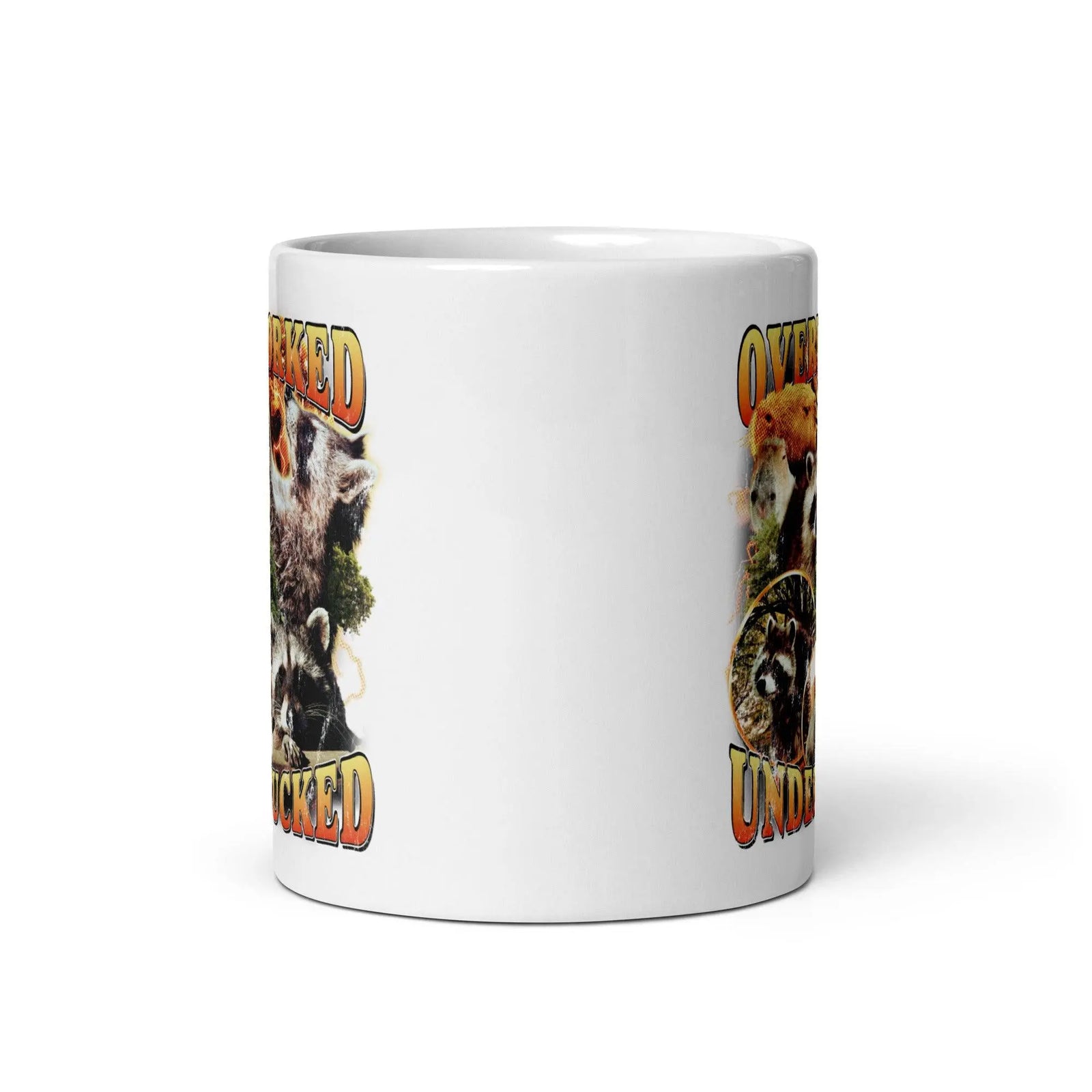 Overworked Underfucked White glossy mug - Orbital Clothing