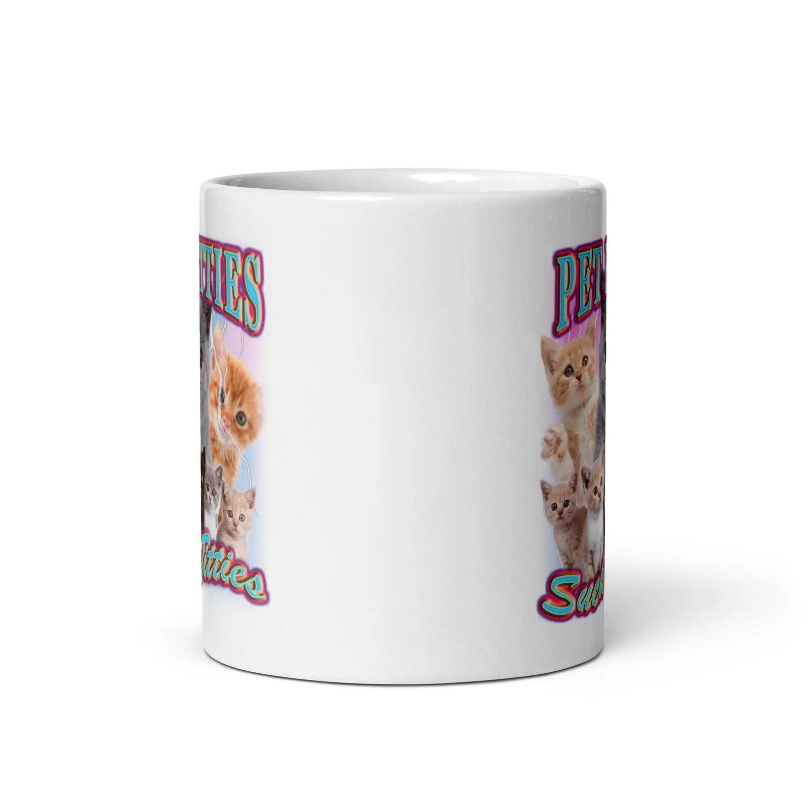 Pet Kitties Suck Titties White glossy mug - Orbital Clothing