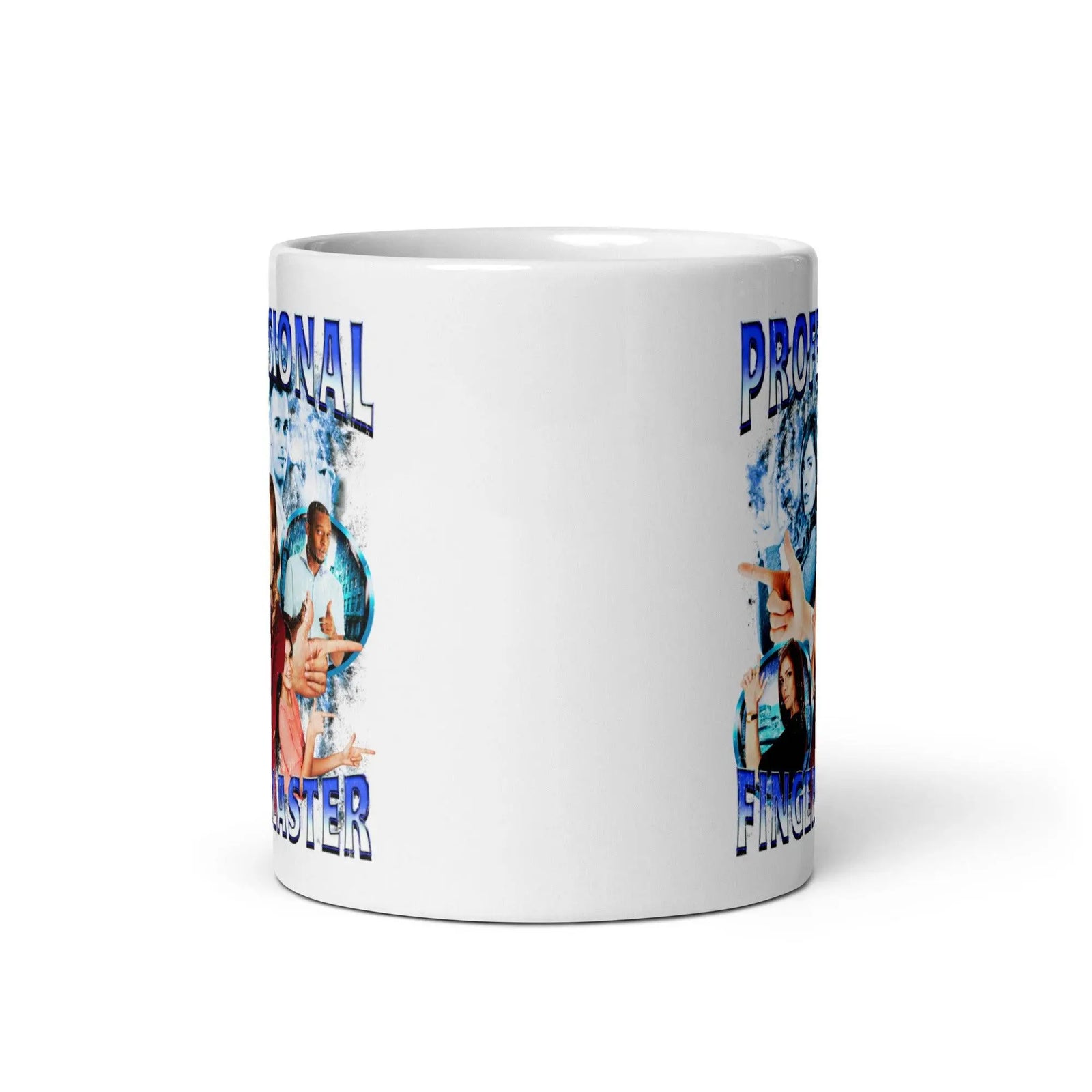 Professional Finger Blaster White glossy mug - Orbital Clothing