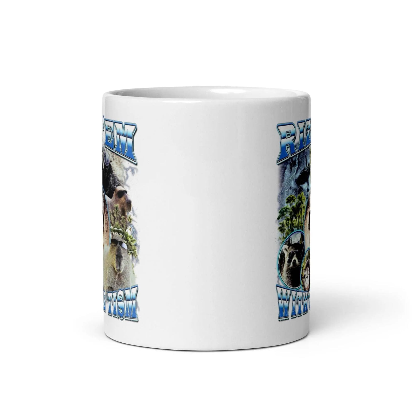 Rizz 'em with the 'tism White glossy mug - Orbital Clothing