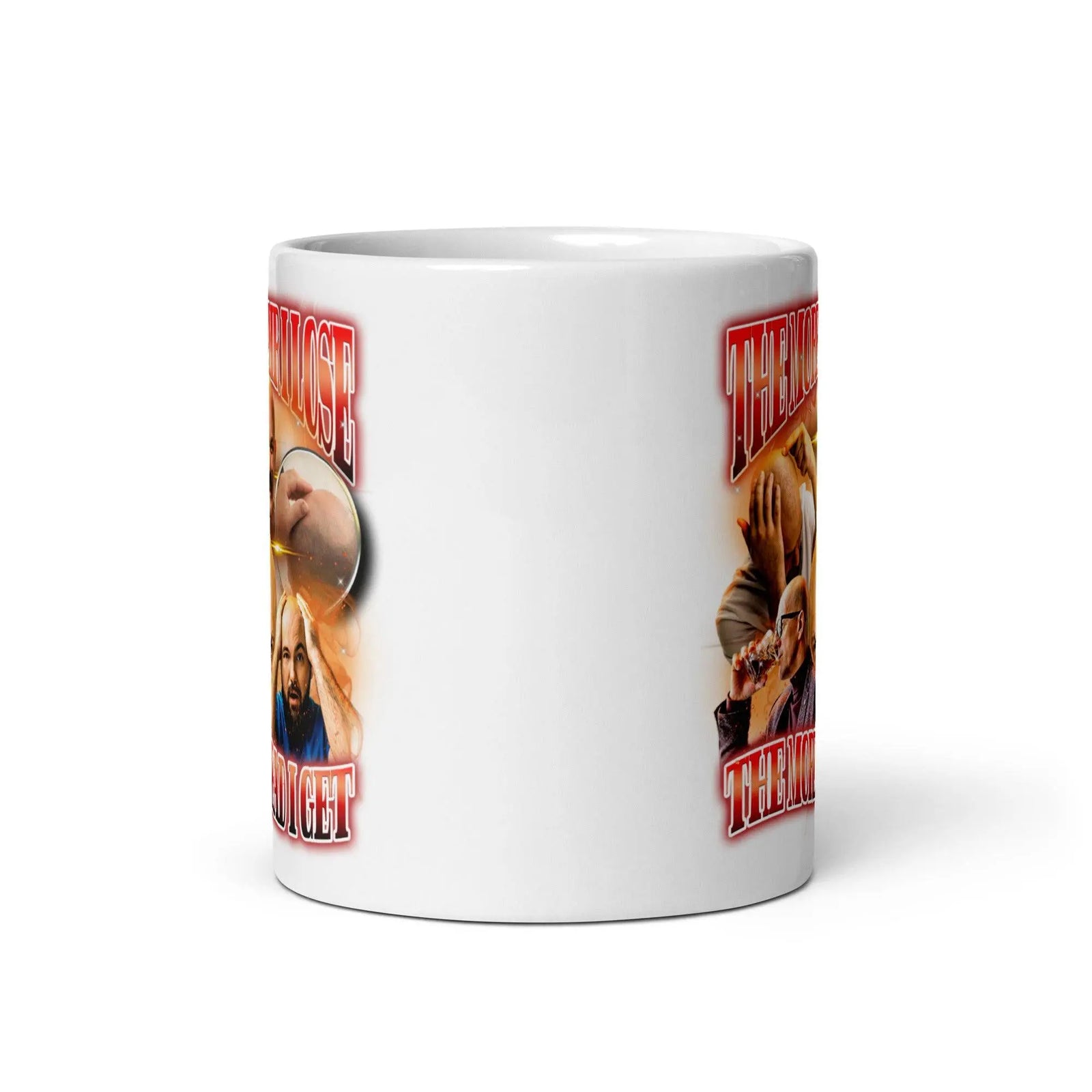 The more hair I lose the more head I get White glossy mug - Orbital Clothing