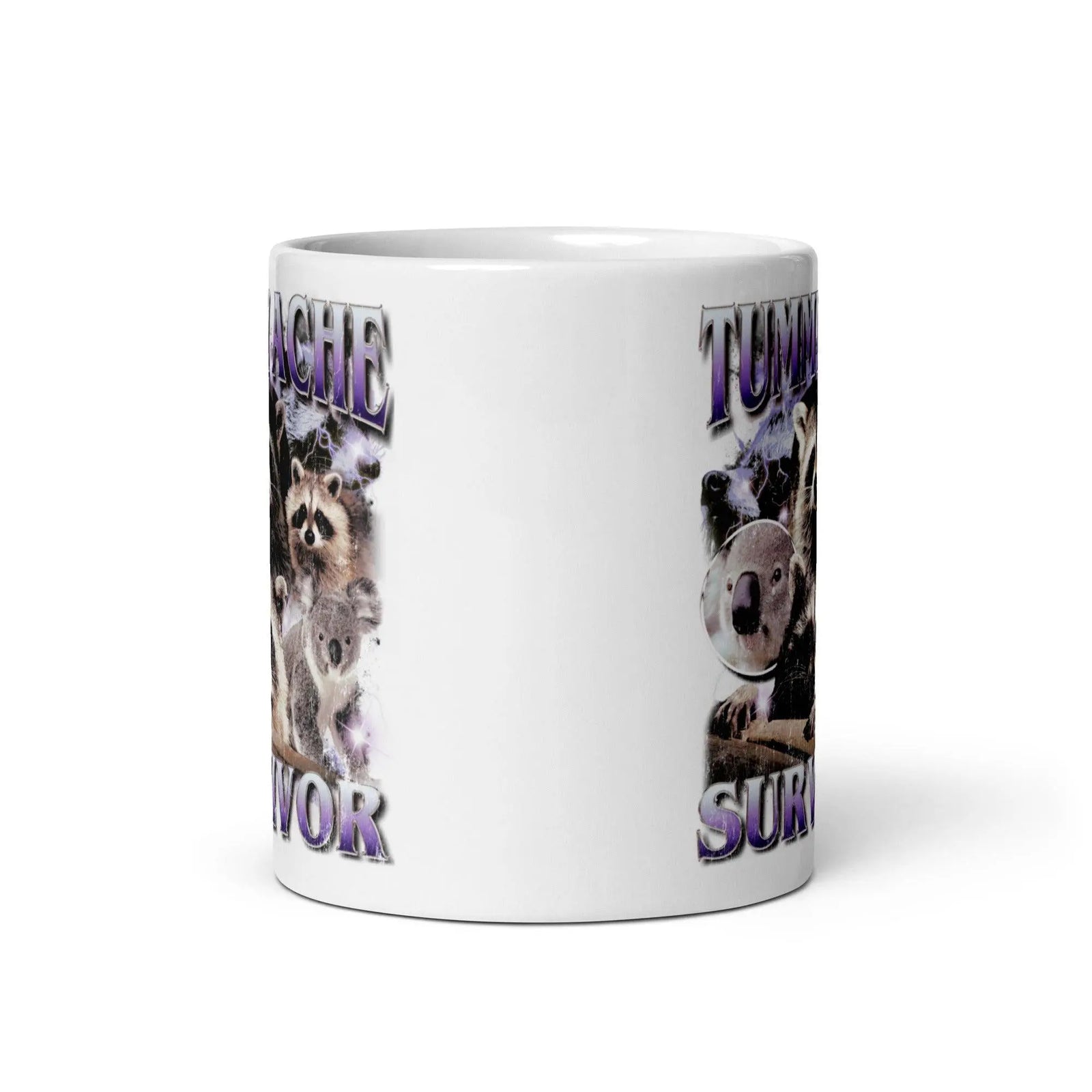Tummy Ache Survivor White glossy mug - Orbital Clothing