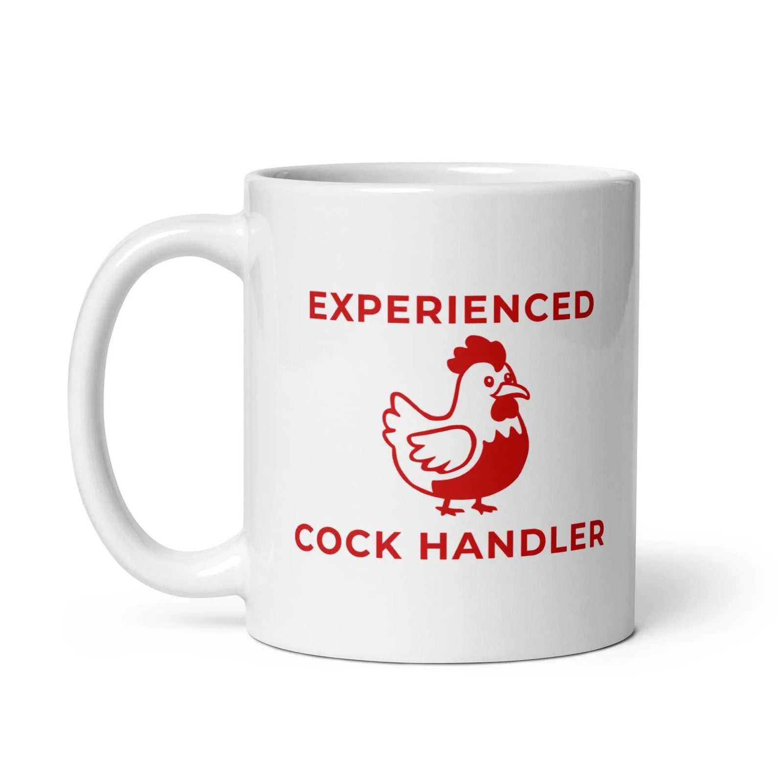 Experienced Cock Handler White glossy mug - Orbital Clothing