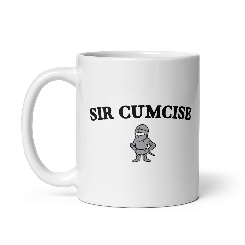 Sir Cumcise White glossy mug